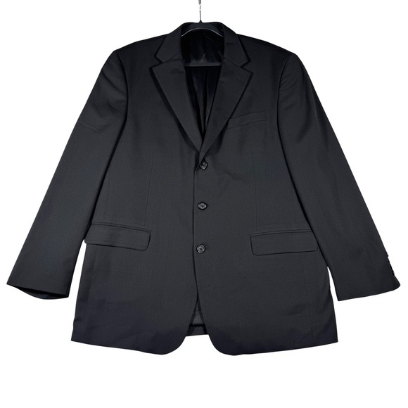 Stafford Other - Stafford Men's 44L Worsted Wool 3 Button Blazer Suit Jacket Black Suit Coat